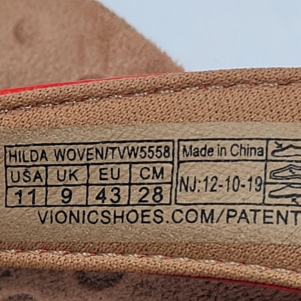 Vionic Hilda Woven Women's Red Thong Sandals US Size 11 - Picture 11 of 11